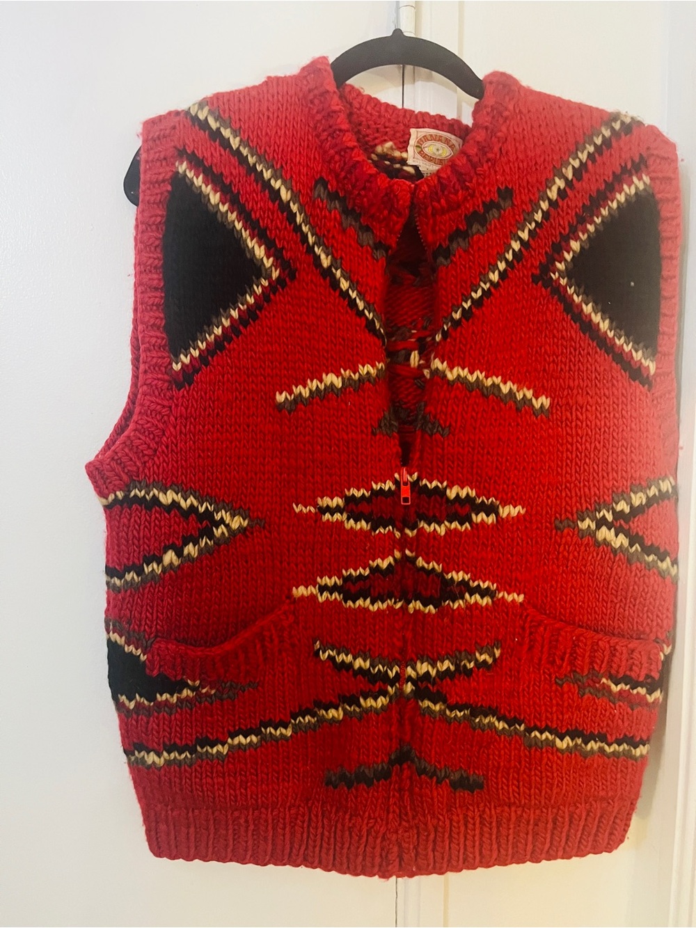 Vintage 1980’s Banana Republic Red Chunky Knit Sweater Vest